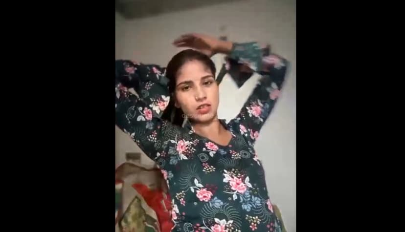 Thumbnail for Desi Girl Strips Slowly in Floral Nightie, Shows Wet Pussy