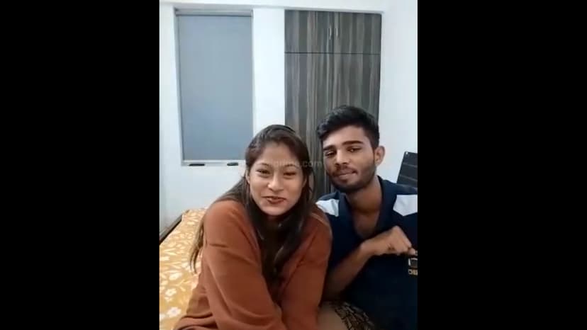 Thumbnail for Desi Couple in Purple Bra and Blue Shirt Getting Hot and Heavy on Bed