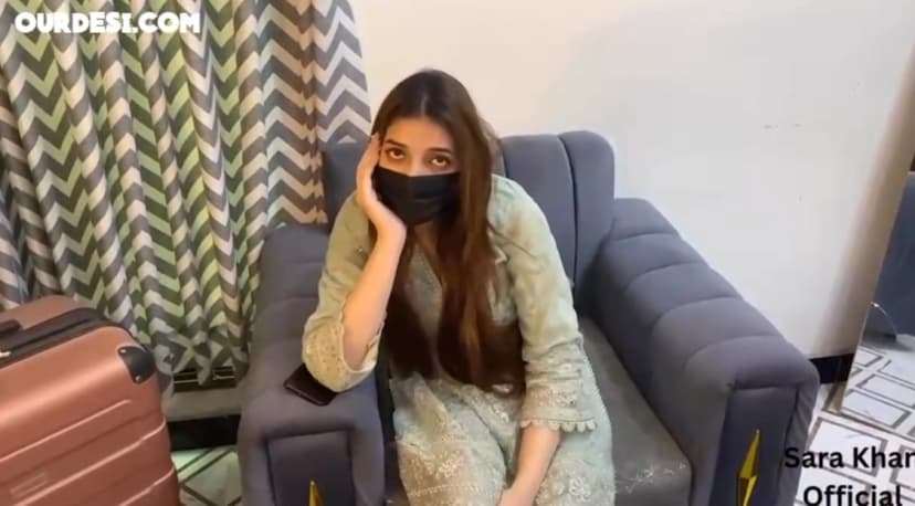 Thumbnail for Desi Girl Sara Khan Nude on Bed Licking Her Boobs
