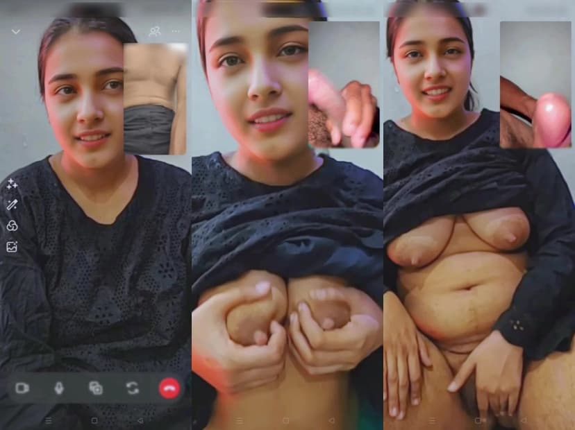 Thumbnail for Stepsister video sex chat big boobs teasing her stepbrother on camera xxx